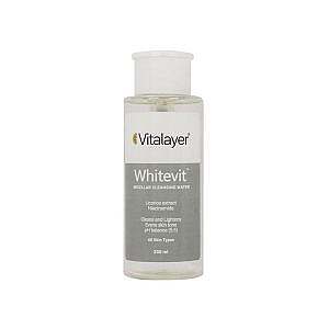 محلول پاک کننده آرایش ویتالیر مدل Whitevit مناسب انواع پوست حجم 250 میل Vitalayer