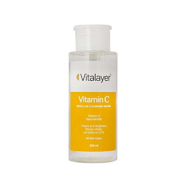 محلول پاک کننده آرایش ویتالیر مدل ویتامین C حجم 250 میل Vitalayer