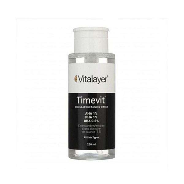 محلول پاک کننده آرایش ویتالیر مدل Timevit حجم 250 میل Vitalayer