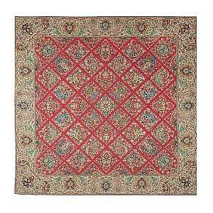 رومیزی مربع حاشیه دار طرح سلطنتی رنگ قرمز روشن
