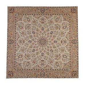 رومیزی مربع حاشیه دار طرح زندیه رنگ کرم حاشیه کرم