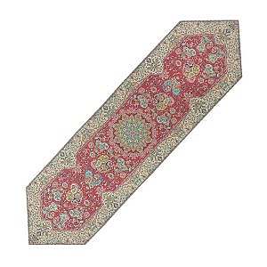 رومیزی ناهارخوری (رانر) حاشیه دار طرح هشت بهشت رنگ قرمز روشن