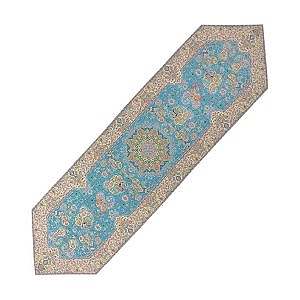 رومیزی ناهارخوری (رانر) حاشیه دار طرح هشت بهشت رنگ آبی روشن