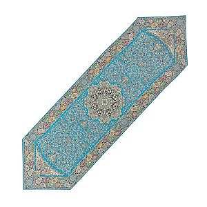 رومیزی ناهارخوری (رانر) حاشیه دار طرح همایونی رنگ آبی روشن