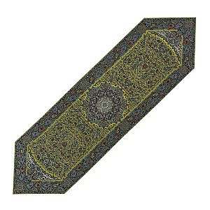 رومیزی ناهارخوری (رانر) حاشیه دار طرح همایونی رنگ زرد تیره