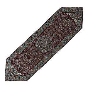 رومیزی ناهارخوری (رانر) حاشیه دار طرح همایونی رنگ زرشکی