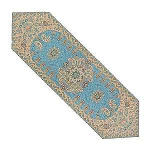 رومیزی ناهارخوری (رانر) حاشیه دار طرح خورشید رنگ آبی روشن