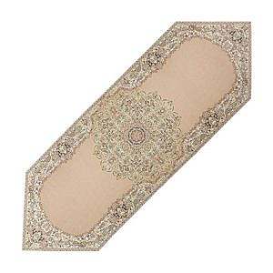 رومیزی ناهارخوری (رانر) حاشیه دار طرح بختیاری رنگ کرم حاشیه کرم