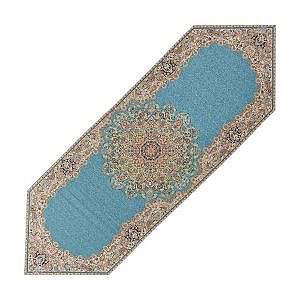 رومیزی ناهارخوری (رانر) حاشیه دار طرح بختیاری رنگ آبی روشن
