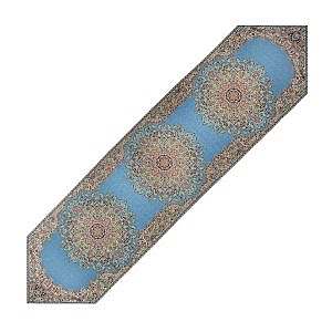 رومیزی ناهارخوری (رانر) حاشیه دار طرح بختیاری رنگ آبی روشن