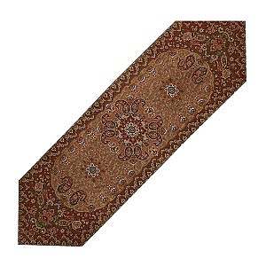 رومیزی ناهارخوری (رانر) حاشیه دار طرح خورشید رنگ کرم حاشیه زربافت