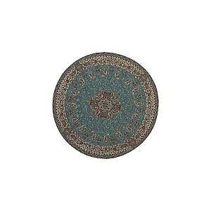 رومیزی گردحاشیه دار طرح خورشید رنگ فیروزه ای حاشیه زربافت