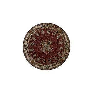 رومیزی گردحاشیه دار طرح خورشید رنگ زرشکی
