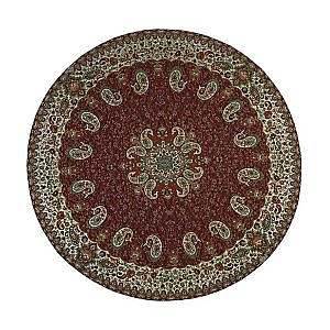رومیزی گردحاشیه دار طرح خورشید رنگ زرشکی