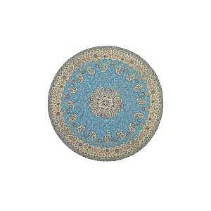 رومیزی گردحاشیه دار طرح خورشید رنگ آبی روشن