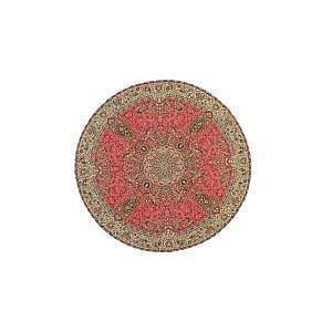 رومیزی گرد حاشیه دار طرح افشاری رنگ قرمز روشن
