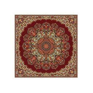 کوسن حاشیه دار طرح بختیاری رنگ زرشکی حاشیه زربافت
