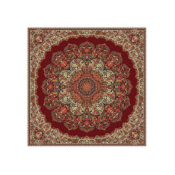 کوسن حاشیه دار طرح بختیاری رنگ زرشکی حاشیه زربافت