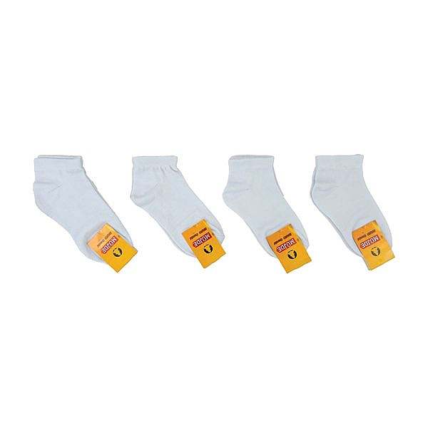 جوراب نیم ساق نخی بچگانه 3 تا 6 طرح سفید ساده